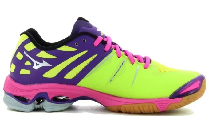 Wave Lightning Z Lightweight Wear-resistant Volleyball Shoes Green Purple