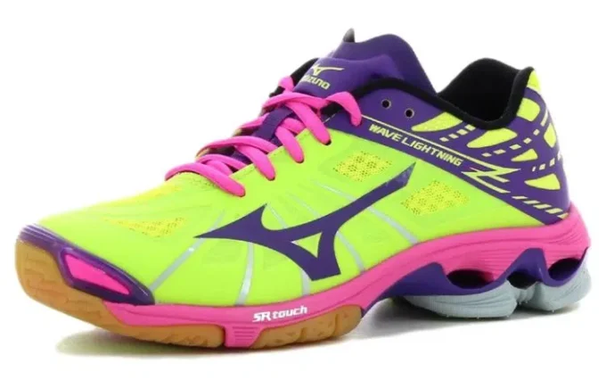 Wave Lightning Z Lightweight Wear-resistant Volleyball Shoes Green Purple