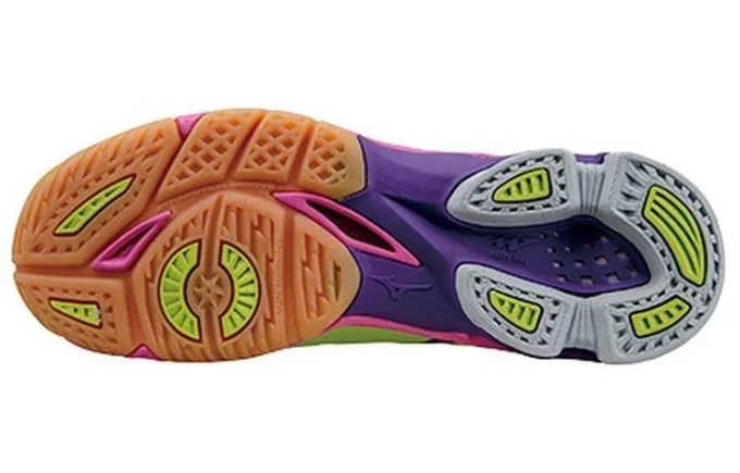 Wave Lightning Z Lightweight Wear-resistant Volleyball Shoes Green Purple