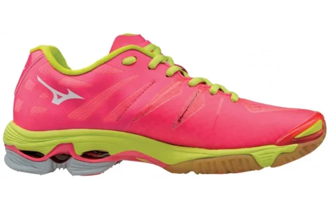 Wave Lightning Z Lightweight Wear-resistant Volleyball Shoes Pink Black